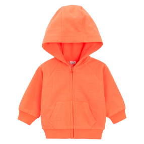 Mikina na zip s kapucí -oranžová