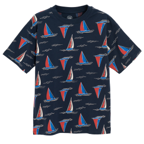 Tričko s krátkým rukávem s loďkami -tmavě modré